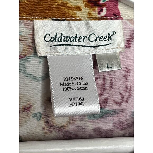 Coldwater Creek Women’s Large Floral Cotton Shirt Jacket Multicolor - Picture 6 of 14